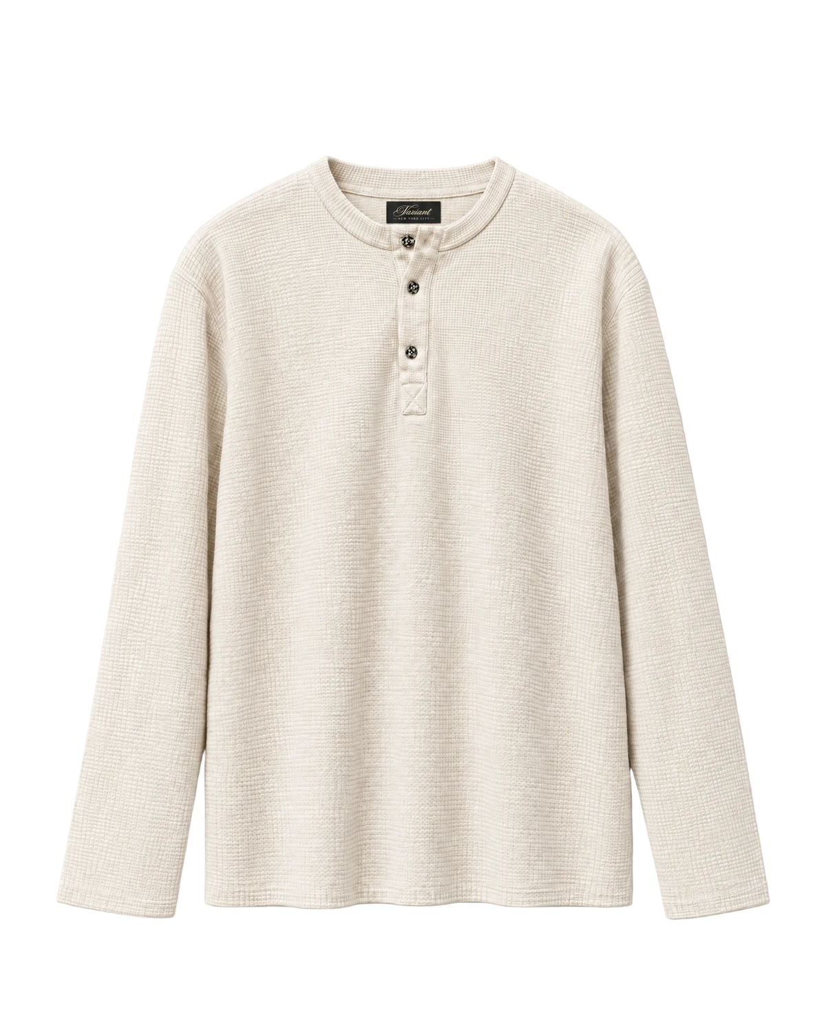 Faded Cropped Henley, laid flat