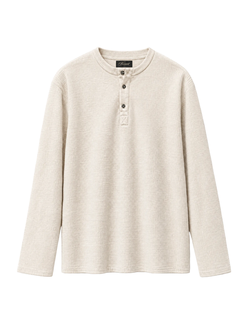 Faded Cropped Henley, laid flat