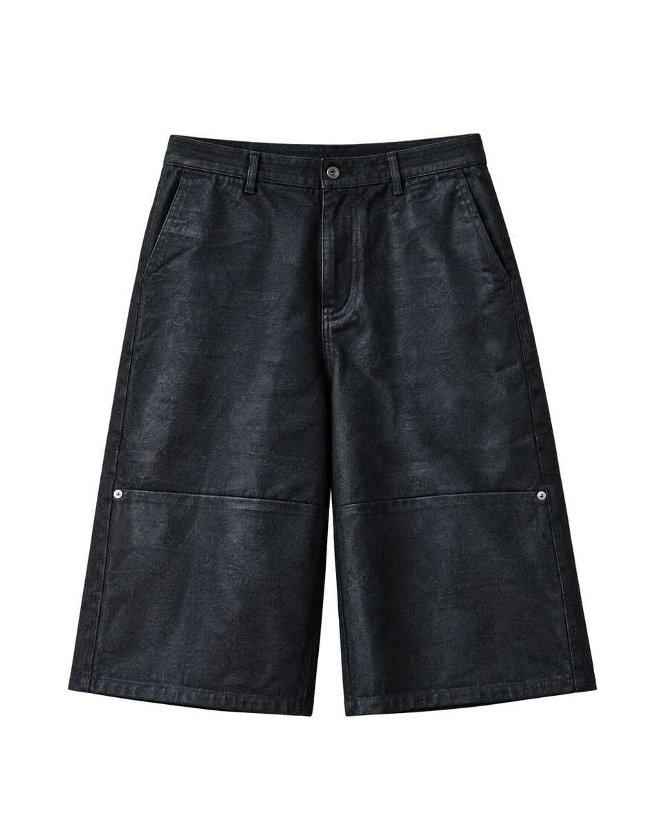 Waxed Denim Shorts